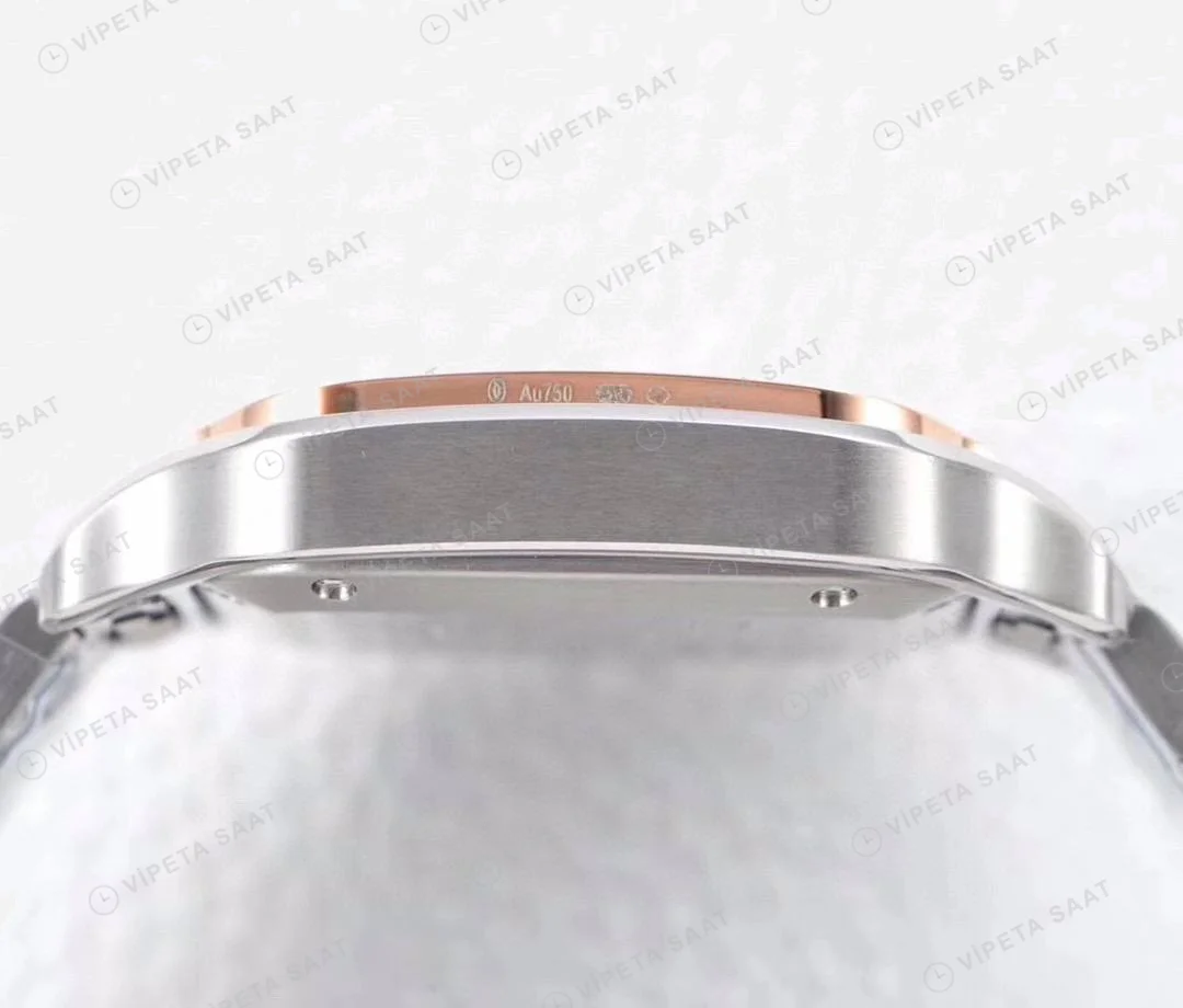 Cartier Santos De Cartier 40 mm Full Rose Gold Kasa Super Clone Super Clone ETA Saat detay 9