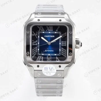 Cartier Santos De Cartier 40 mm Mavi Kadran Super Clone ETA Saat detay 8
