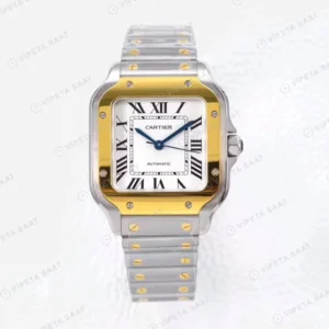 Cartier Santos De Cartier 40 mm Two Tone Kasa Beyaz Kadran Super Clone ETA Saat detay 7