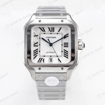 Cartier Santos De Cartier 40 mm WSSA0018 Beyaz Kadran Super Clone ETA Saat detay 7