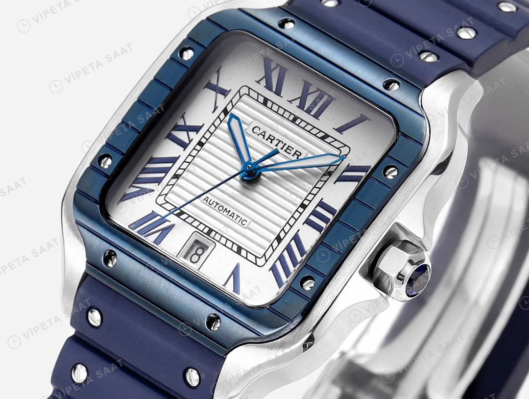 Cartier Santos De Cartier White Dial PVD WSSA0048 Super Clon Super Clone ETA Saat detay 3