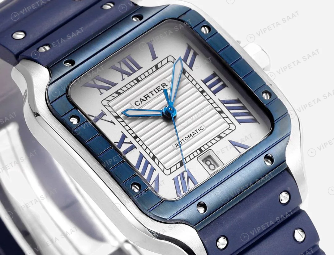 Cartier Santos De Cartier White Dial PVD WSSA0048 Super Clon Super Clone ETA Saat detay 6