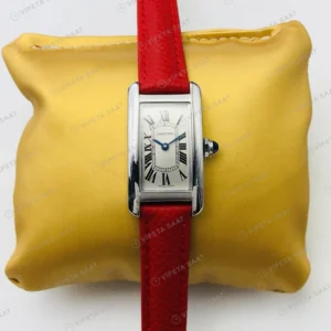 Cartier Tank Americaine Beyaz Kadran Çelik Super Clone ETA Eta Saat karşıdan görünüm