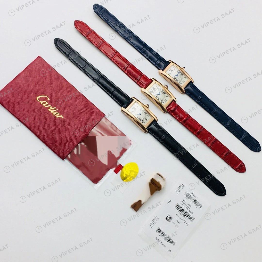 Cartier Tank Americaine Beyaz Kadran Gold Super Clone ETA Eta Saat detay 6