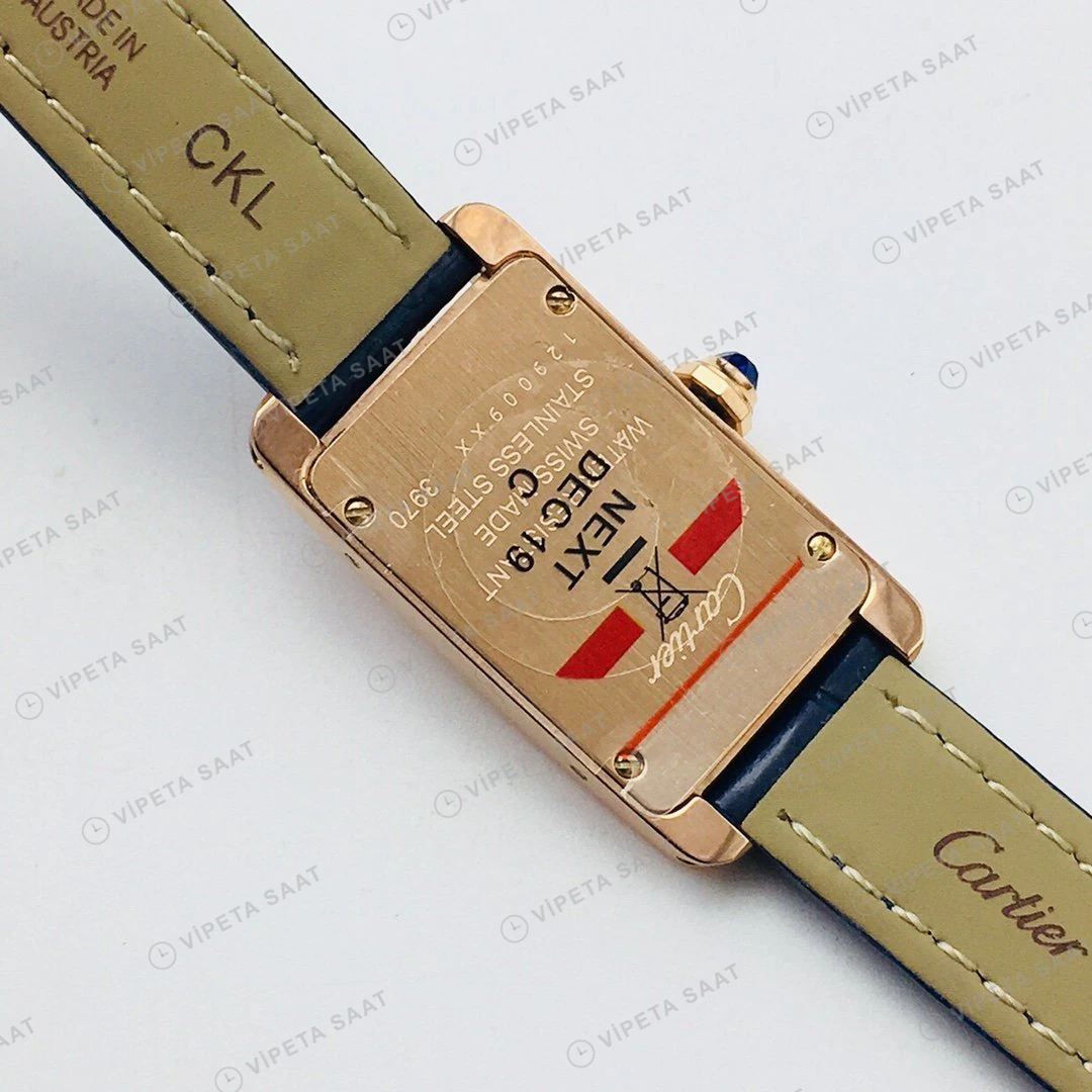 Cartier Tank Americaine Beyaz Kadran Gold Super Clone ETA Eta Saat detay 9