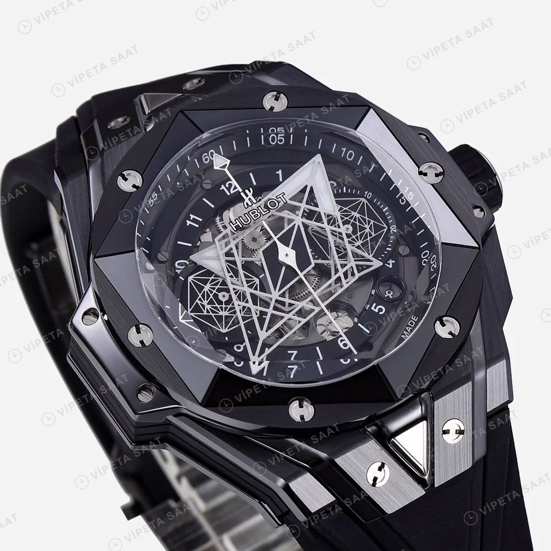 Hublot Big Bang Sang Bleu Black Ceramic 45mm Super Clone ETA Saat detay 3