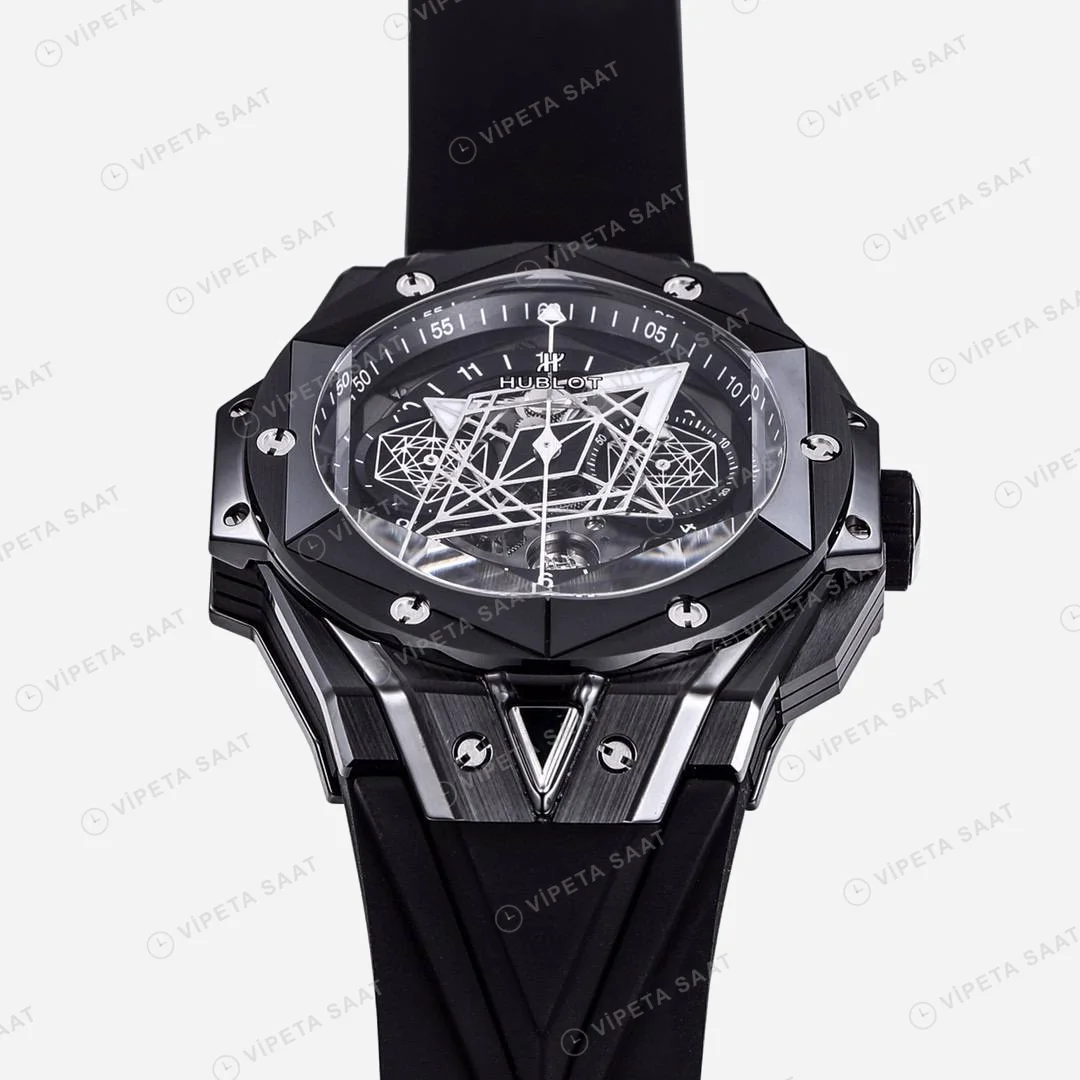 Hublot Big Bang Sang Bleu Black Ceramic 45mm Super Clone ETA Saat detay 6