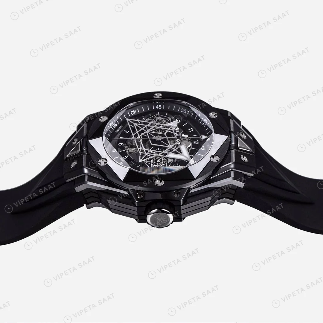 Hublot Big Bang Sang Bleu Black Ceramic 45mm Super Clone ETA Saat detay 7