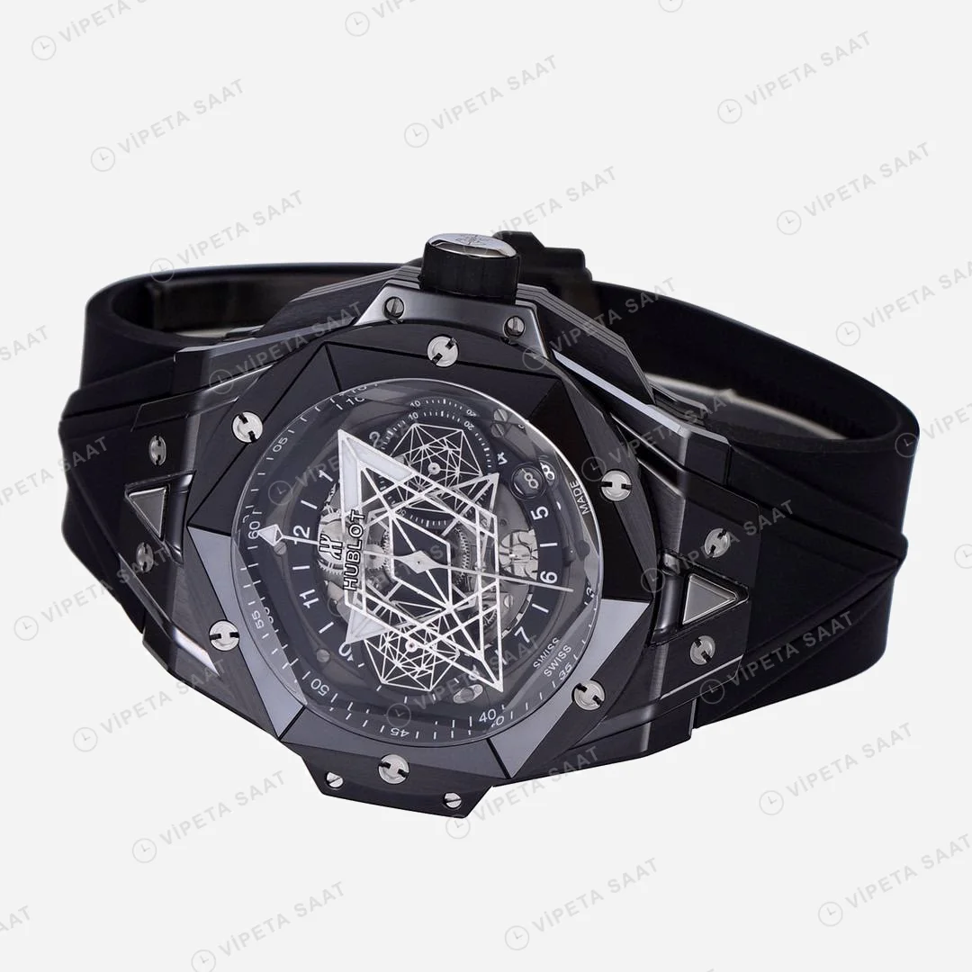 Hublot Big Bang Sang Bleu Black Ceramic 45mm Super Clone ETA Saat detay 9