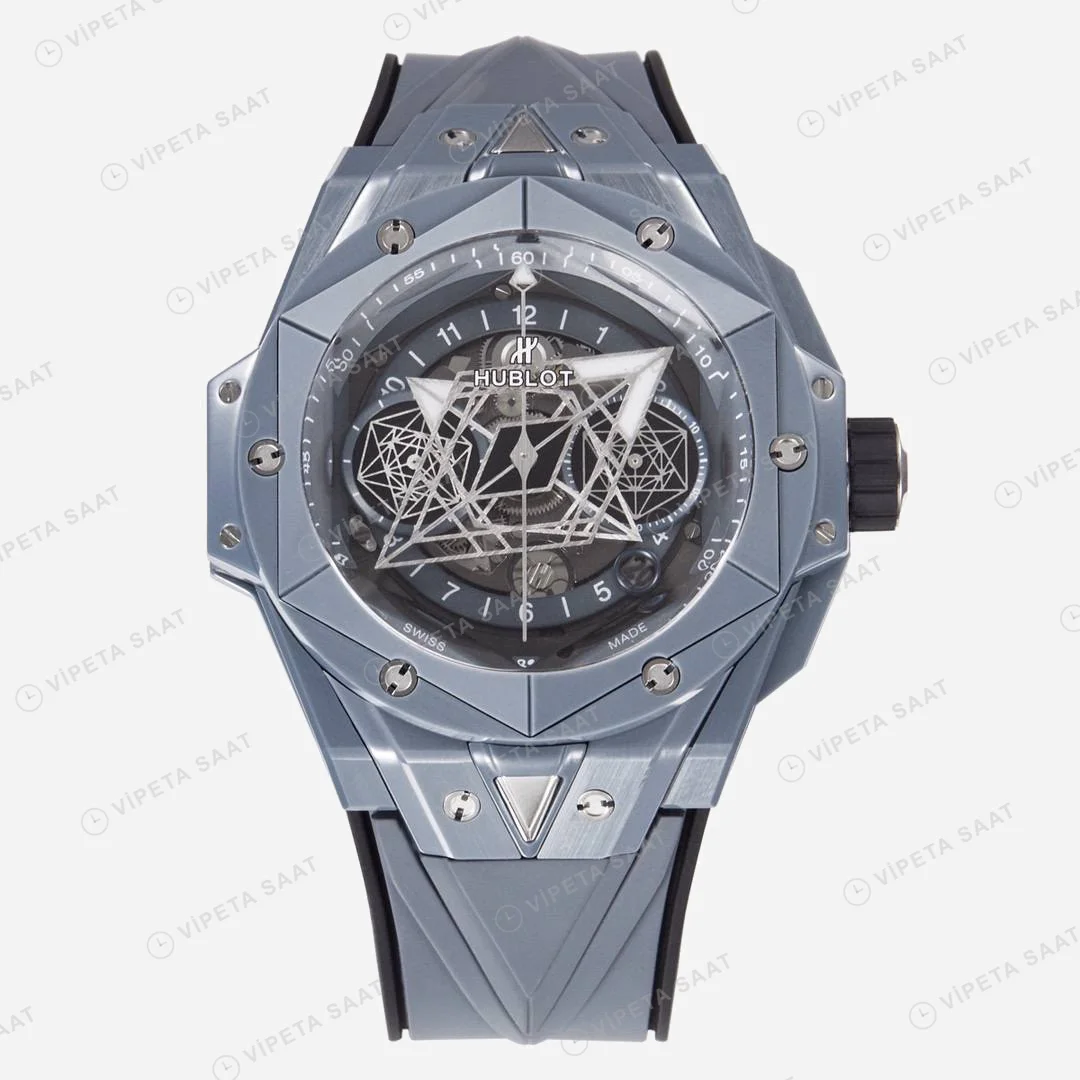 Hublot Big Bang Sang Bleu II Grey Ceramıc 45mm Super Clone ETA Saat görsel