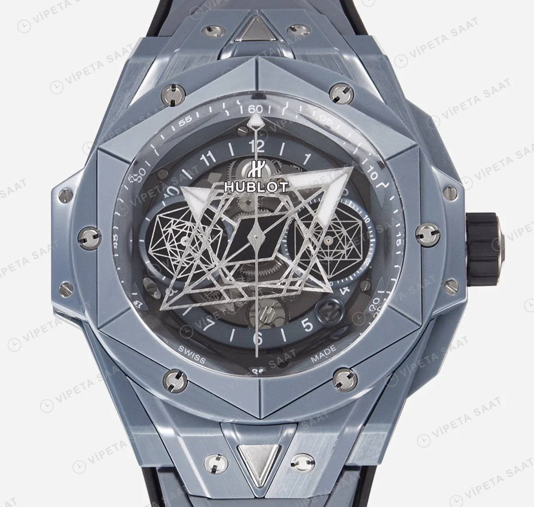 Hublot Big Bang Sang Bleu II Grey Ceramıc 45mm Super Clone ETA Saat detay 2