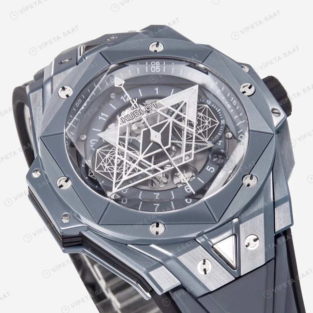 Hublot Big Bang Sang Bleu II Grey Ceramıc 45mm Super Clone ETA Saat detay 6
