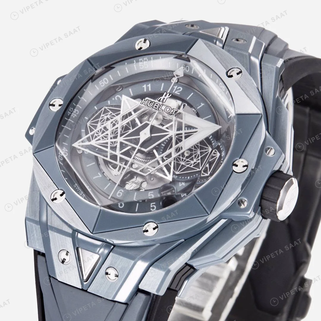 Hublot Big Bang Sang Bleu II Grey Ceramıc 45mm Super Clone ETA Saat detay 7