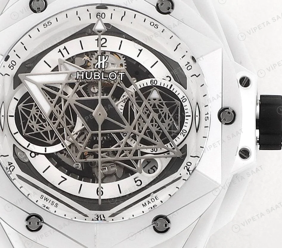 Hublot Big Bang Sang White II HUB1240 İskelet Kadran Super Clone ETA Saat detay 3