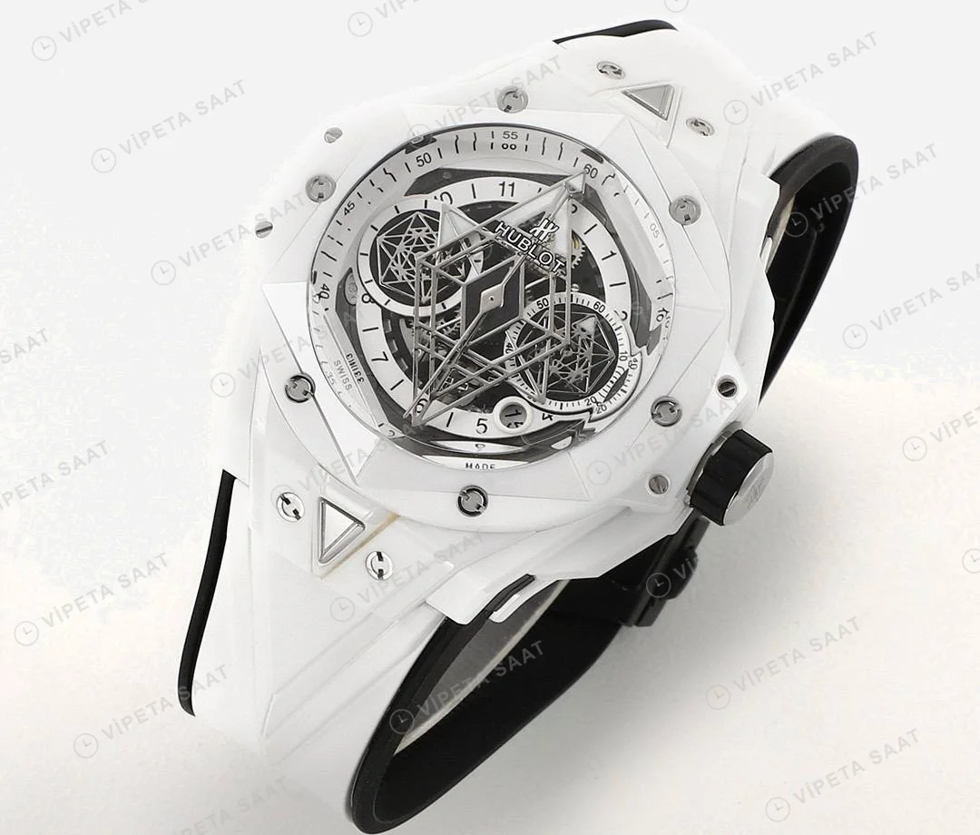 Hublot Big Bang Sang White II HUB1240 İskelet Kadran Super Clone ETA Saat detay 8