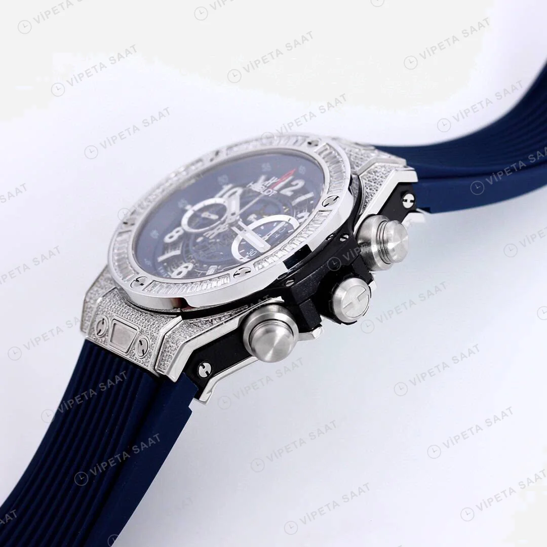 Hublot Big Bang Unico Silve Blue Baget Super Clone ETA Saat detay 7