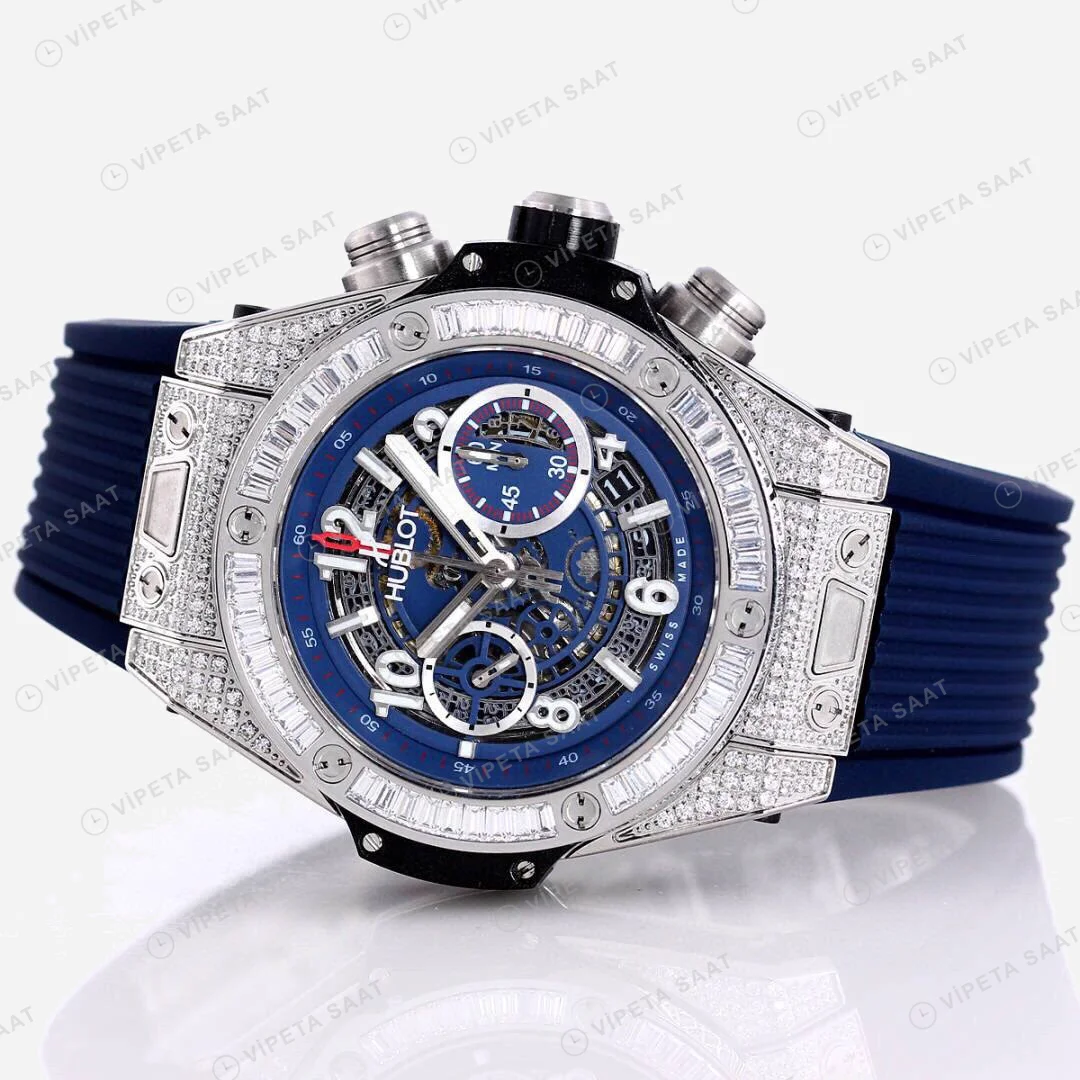 Hublot Big Bang Unico Silve Blue Baget Super Clone ETA Saat detay 8