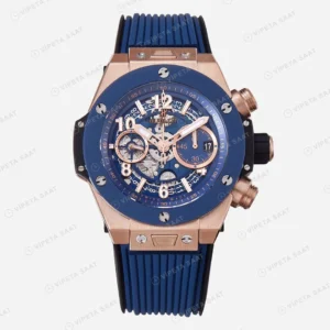 Hublot Big Bang Unico Titanium Gold Blue Super Clone ETA Saat detay 6