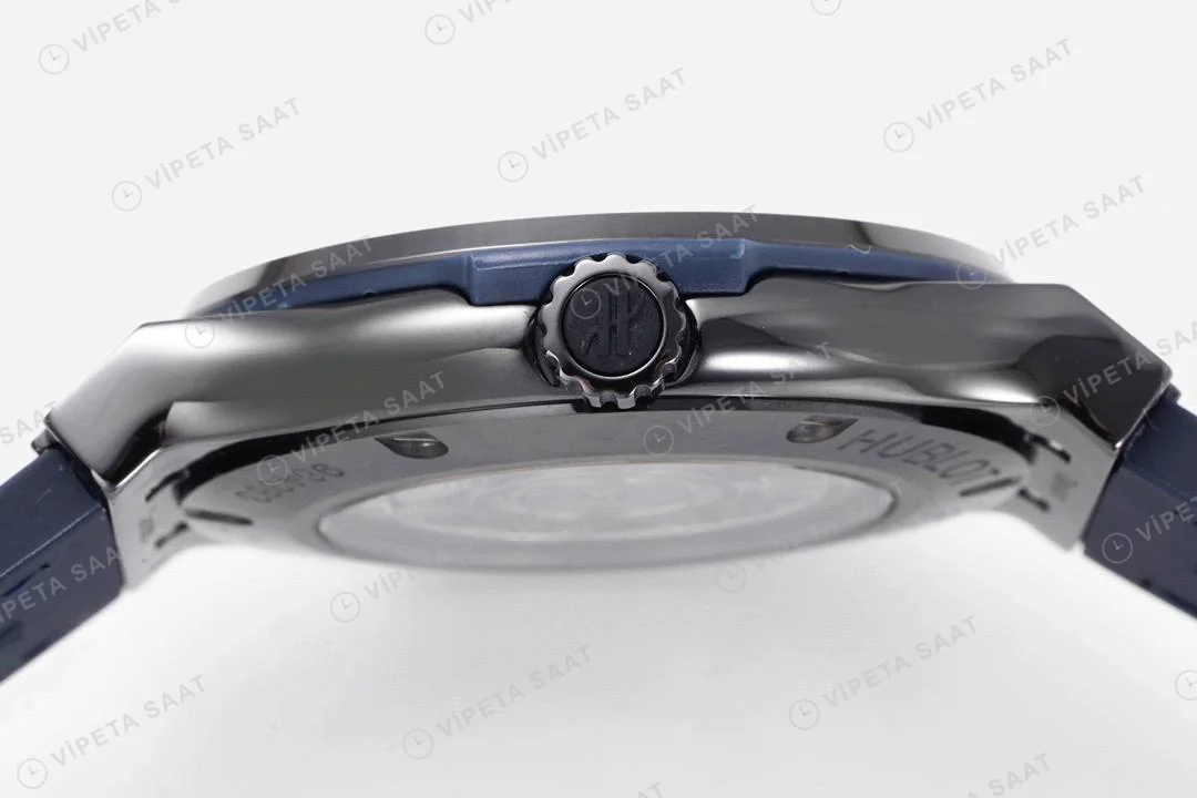 Hublot Classic Fusion Black Ceramic Blue Dial 45 Mm Super Clone ETA Saat detay 9