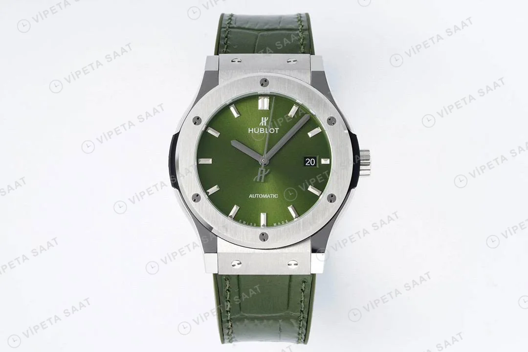 Hublot Classic Fusion Green Titanium 38mm Super Clone ETA Saat detay 2