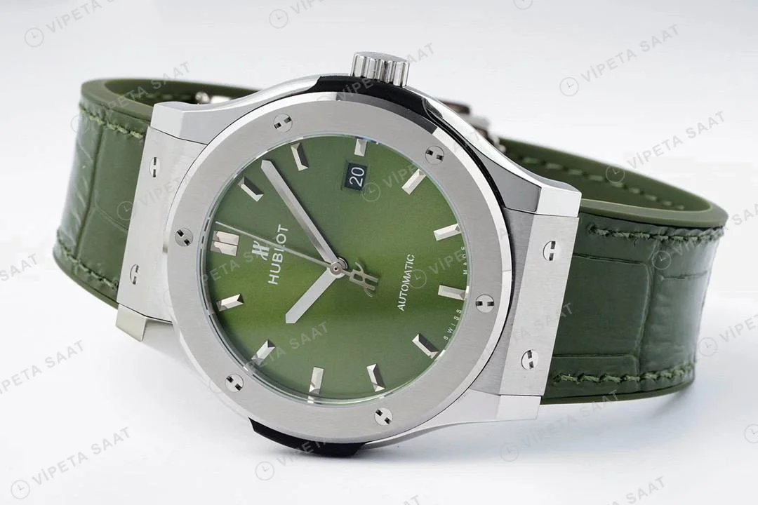 Hublot Classic Fusion Green Titanium 38mm Super Clone ETA Saat detay 3
