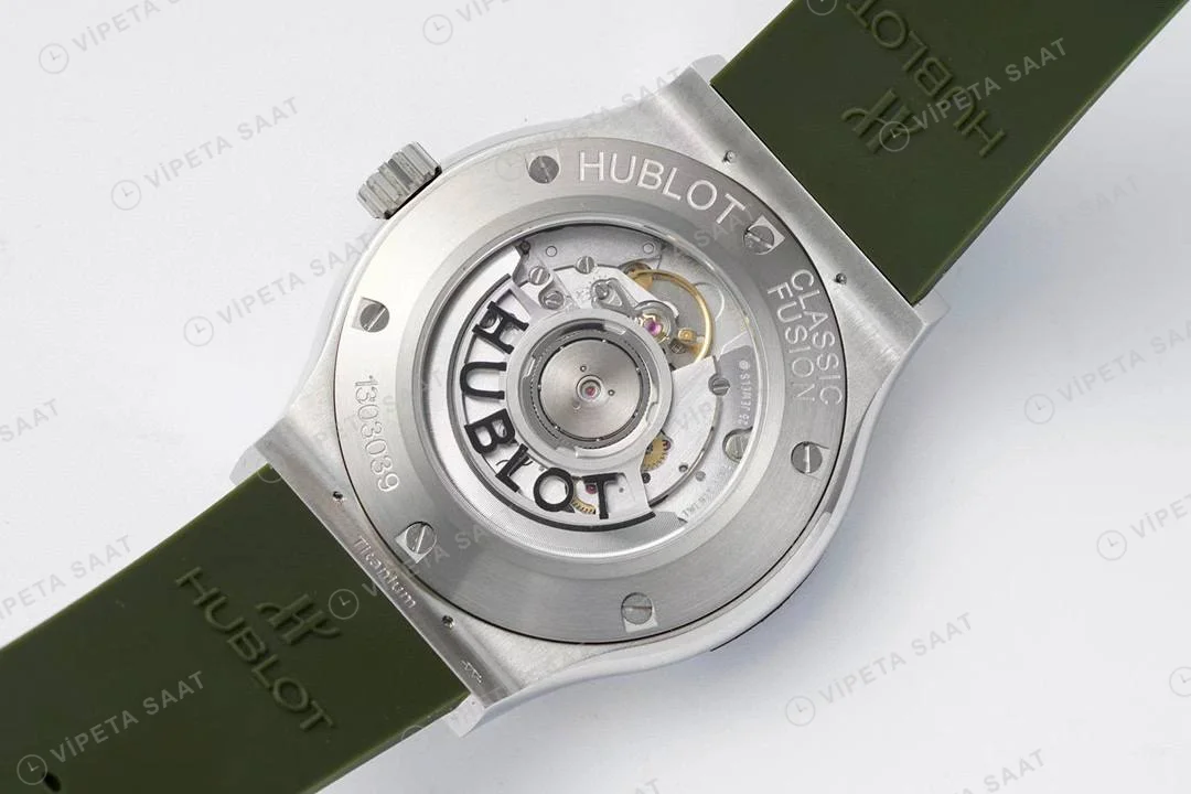Hublot Classic Fusion Green Titanium 38mm Super Clone ETA Saat detay 7