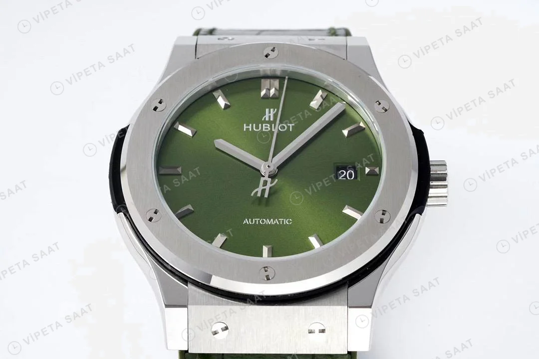 Hublot Classic Fusion Green Titanium 38mm Super Clone ETA Saat detay 8