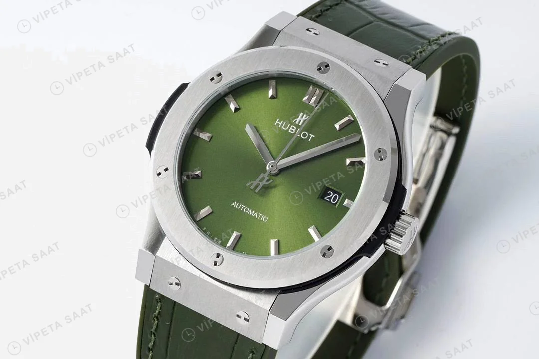 Hublot Classic Fusion Green Titanium 38mm Super Clone ETA Saat detay 9