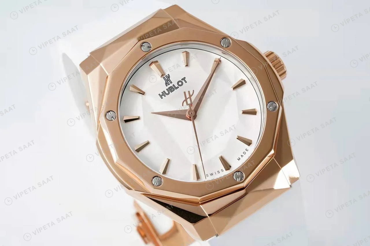Hublot Classic Fusion Orlinski King Gold White 40 Mm Super Clone ETA Saat detay 11