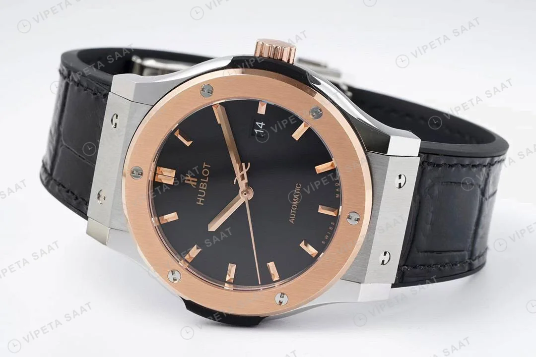 Hublot Classic Fusion Titanium King Gold 42 Mm Super Clone ETA Saat detay 5