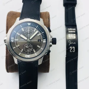 IWC Aquatimer Kronograf Gri Kadran Çelik 44mm Super Clone ETA Eta Saat karşıdan görünüm
