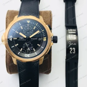 IWC Aquatimer Kronograf Siyah Kadran Bronz 44mm Super Clone ETA Eta Saat karşıdan görünüm
