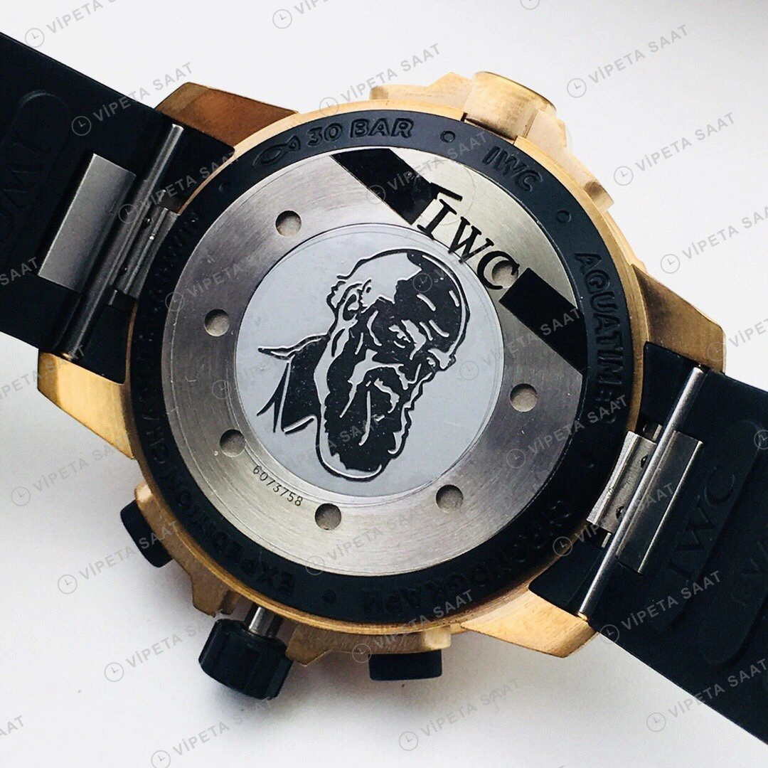 IWC Aquatimer Kronograf Siyah Kadran Bronz 44mm Super Clone ETA Eta Saat detay 9