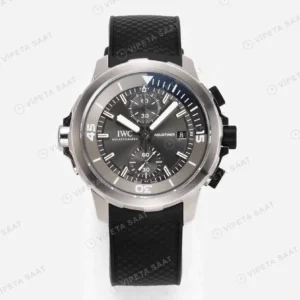 Iwc Aquatimer Kronograf Siyah Kauçuk Super Clone ETA Saat karşıdan görünüm