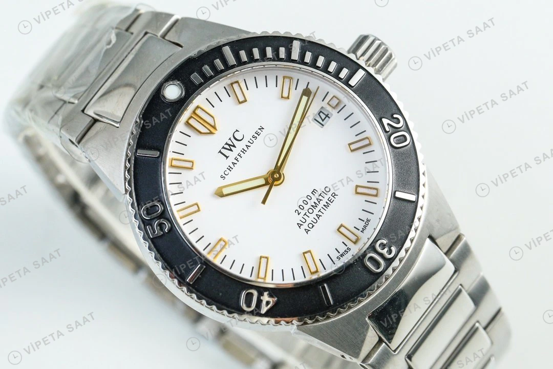 IWC Aquatimer Otomatik Beyaz Kadran Çelik 42mm Super Clone ETA Eta Saat detay 5