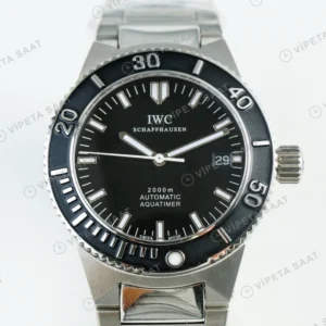 IWC Aquatimer Otomatik Siyah Kadran Çelik 42mm Super Clone ETA Eta Saat karşıdan görünüm