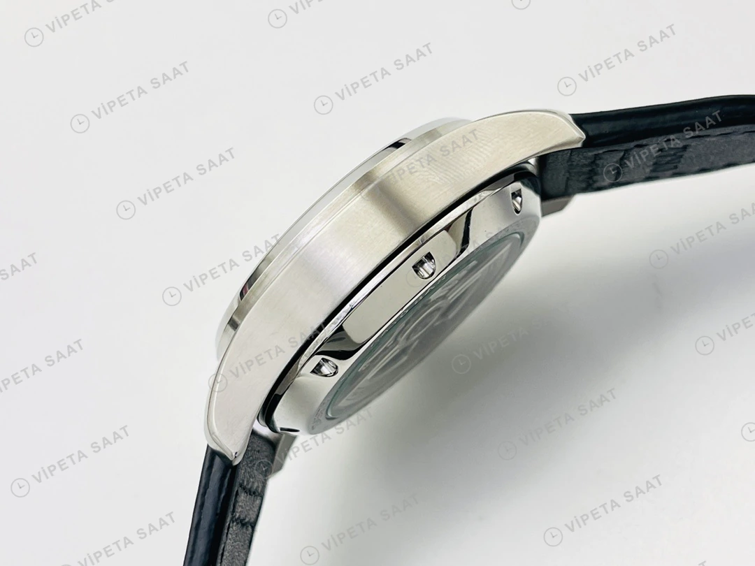 IWC Pilot Kronograf Siyah Kadran Çelik Deri Kordon Super Clone ETA Eta Saat detay 7