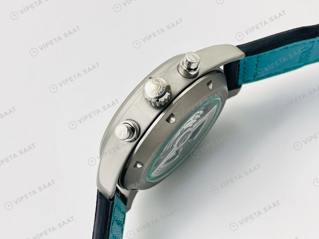IWC Pilot Kronograf Siyah Kadran Çelik Kordon Super Clone ETA Eta Saat detay 6
