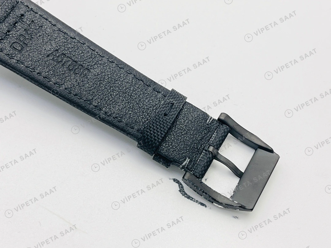 IWC Pilot Kronograf Siyah Kadran Seramik Deri Kordon Super Clone ETA Eta Saat detay 5