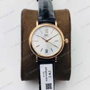IWC Portofino Beyaz Kadran Gold 34mm Super Clone ETA Eta Saat karşıdan görünüm