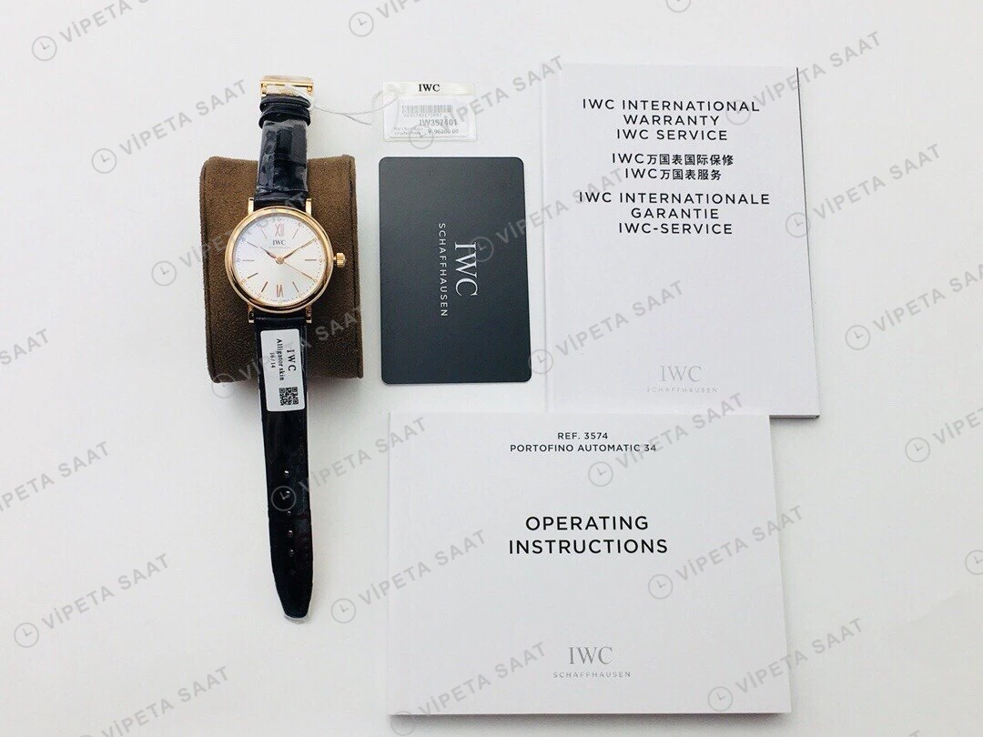 IWC Portofino Beyaz Kadran Gold 34mm Super Clone ETA Eta Saat detay 6