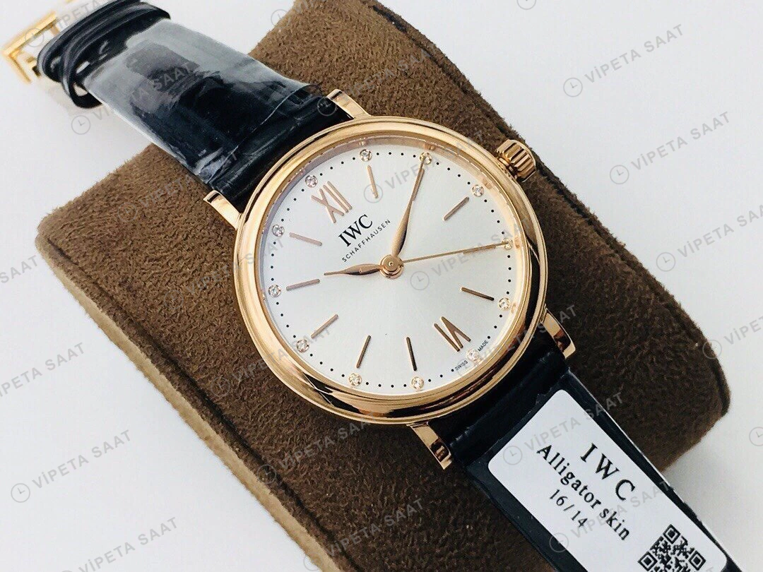 IWC Portofino Beyaz Kadran Gold 34mm Super Clone ETA Eta Saat detay 8