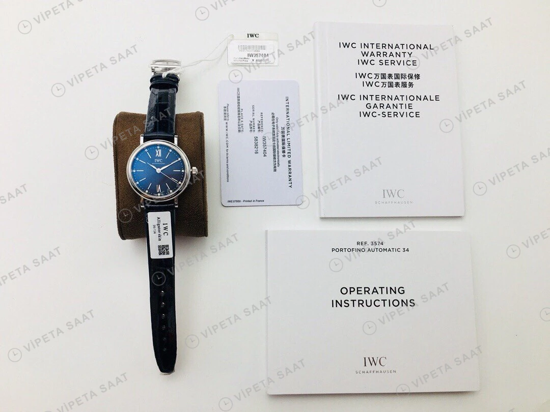 IWC Portofino Mavi Kadran Çelik 34mm Super Clone ETA Eta Saat detay 3