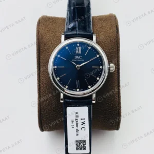 IWC Portofino Mavi Kadran Çelik 34mm Super Clone ETA Eta Saat karşıdan görünüm