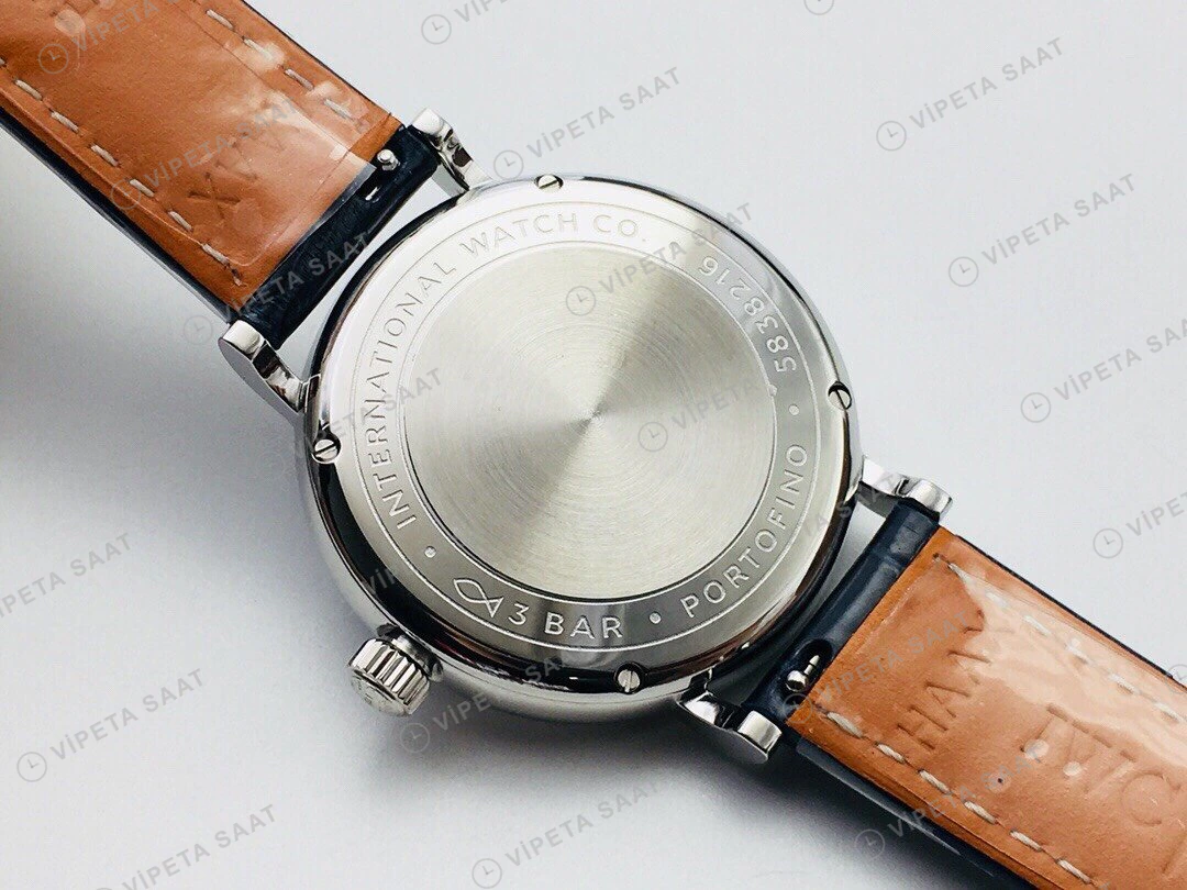 IWC Portofino Mavi Kadran Çelik 34mm Super Clone ETA Eta Saat detay 5
