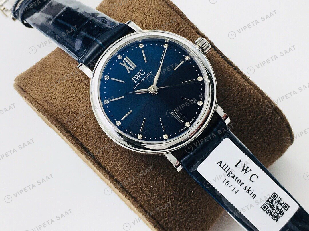 IWC Portofino Mavi Kadran Çelik 34mm Super Clone ETA Eta Saat detay 7