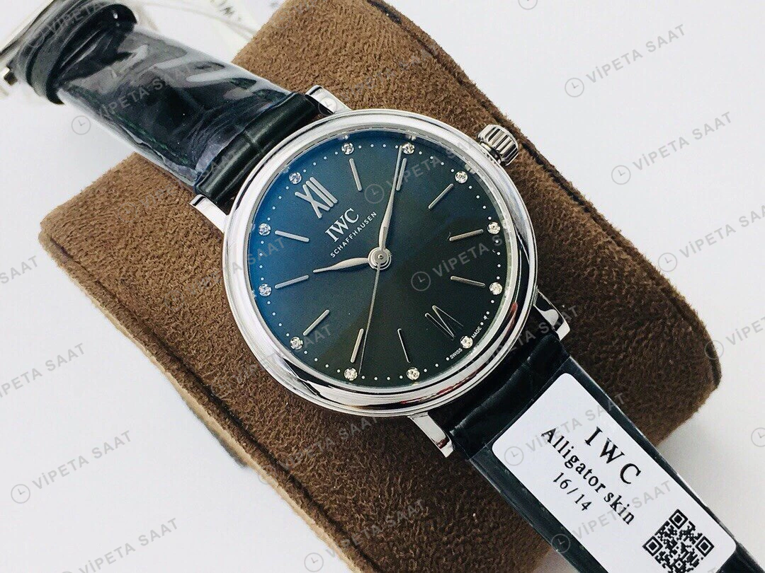 IWC Portofino Otomatik Yeşil Kadran Çelik 34mm Super Clone ETA Eta Saat detay 7