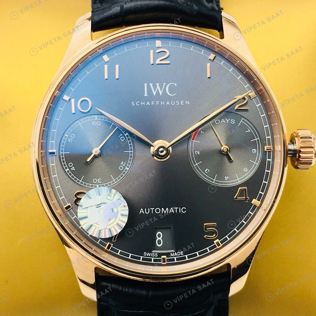 IWC Portugieser Gri Kadran Gold Super Clone ETA Eta Saat detay 5