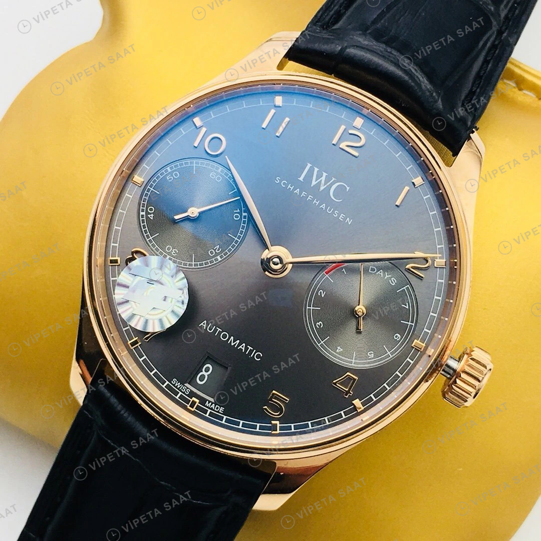 IWC Portugieser Gri Kadran Gold Super Clone ETA Eta Saat detay 7