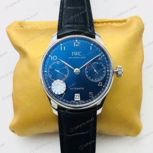 IWC Portugieser Mavi Kadran Çelik Super Clone ETA Eta Saat karşıdan görünüm